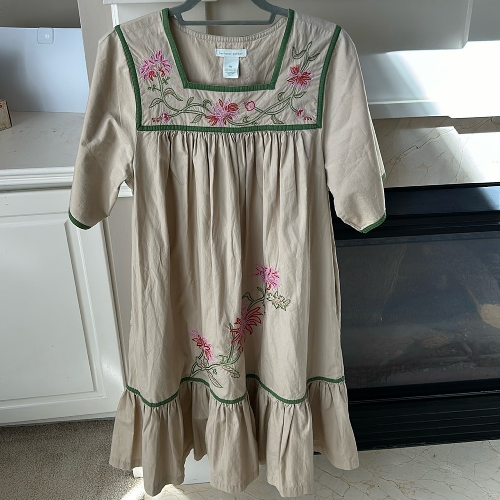 Bechamel Petites Cotton Peasant Bohemian Mumu Dress Size Petite Medium